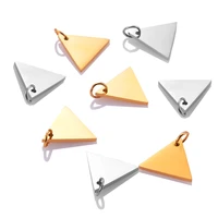 5pcslot stainless steel mirror polished triangle tag charm for bracelet necklace jewelry making accessories 15x17mm
