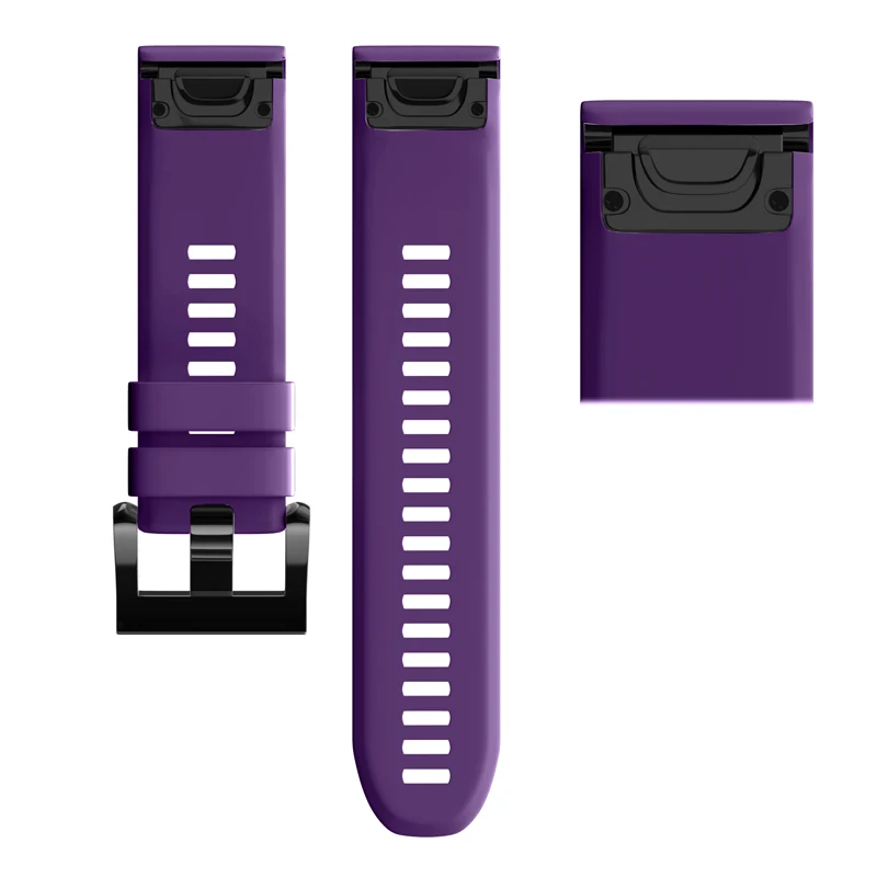Purple 26 мм 22 мм ремешок для часов Garmin Fenix 5 5X3 3 HR для Fenix 5X Plus S60 часы Quick Release силиконовый ремешок Easyfit - Цвет ремешка: Purple
