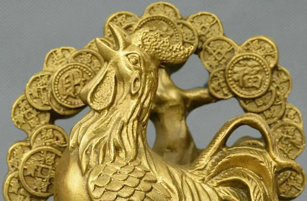 Китайская фэн шуй старый Бронзовый Зодиак Чок юанбао деньги Богатые деревья