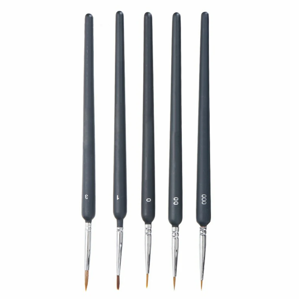 

5pcs/set Beginner Miniature Model Maker Watercolor Professional Artist Nail Art Detail Paint Brush Fine Tip School Wooden Handle