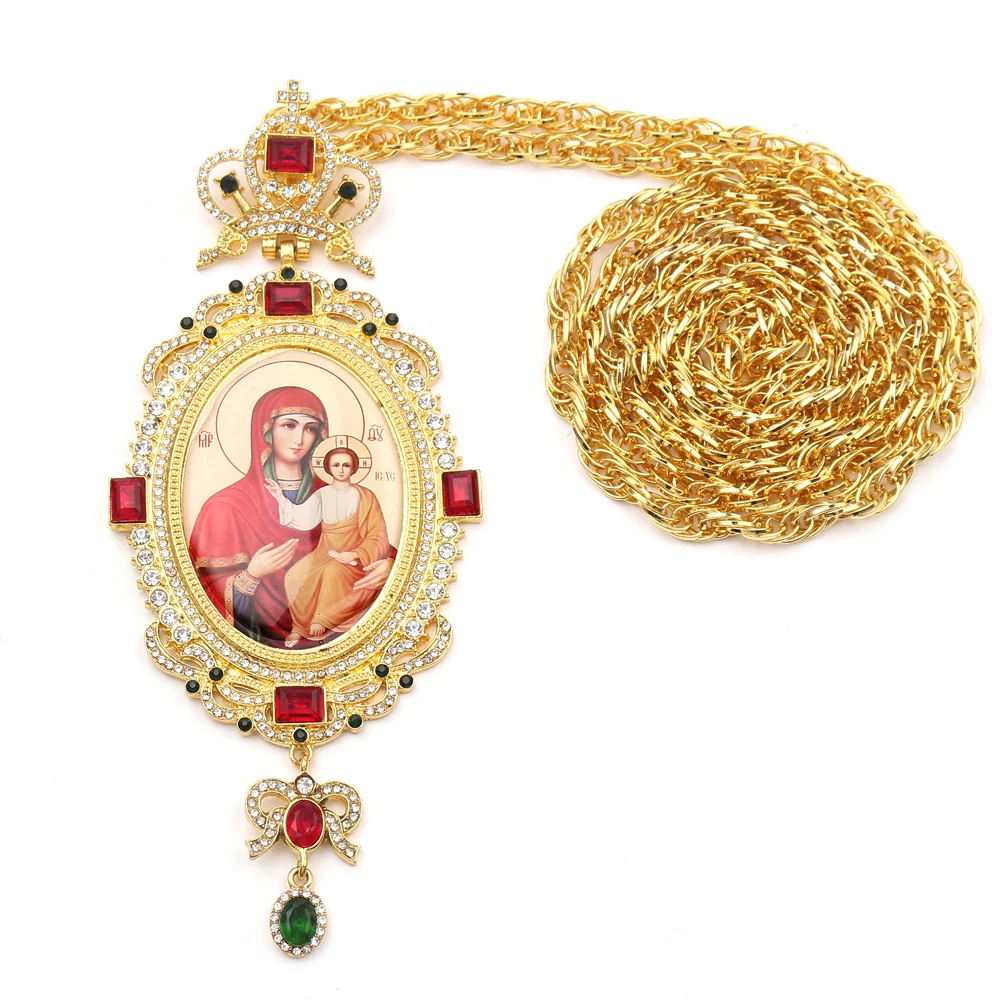 Закругленный грудной крест православный дизайн икона византийского распятия