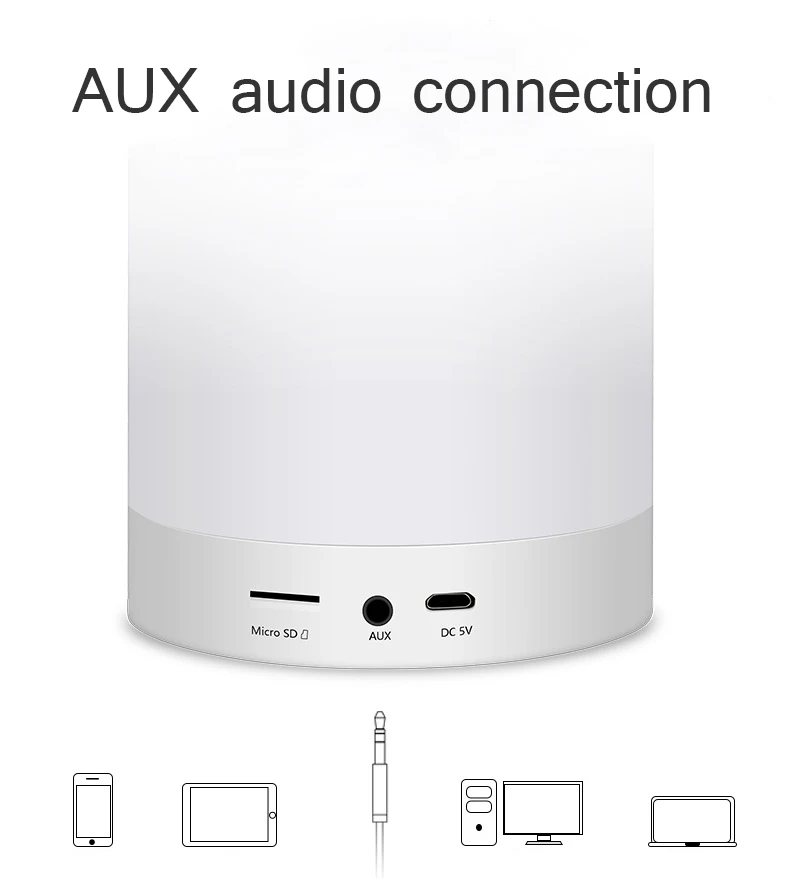 Ночной светильник Bluetooth Динамик Smart Touch лампы Беспроводной USB Сенсор Динамик Chang Цвет светодиодный ночной Светильник детский подарок