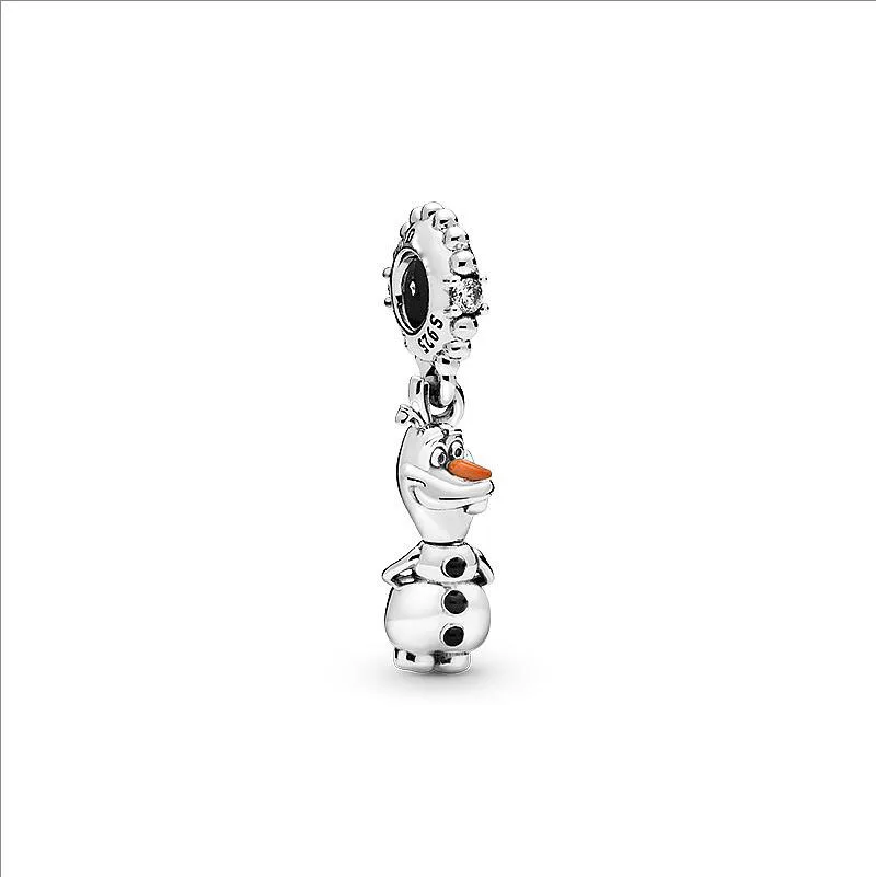 Frozen Olaf Настоящее 925 пробы Серебряный Бисер Очарование семья замороженная тема Эльза и Nokk талисманы Fit Pandora Браслеты и браслеты DIY ювелирные изделия - Цвет: Frozen Olaf