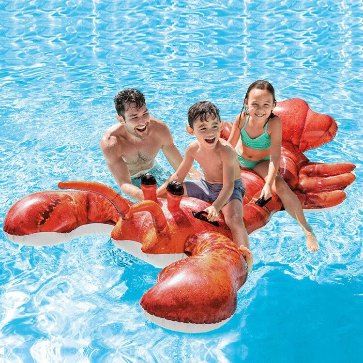 Large Lobster Ride Inflatable Water Supplies Water Toys Floating Ring Children's Floating Row Mount Swimming Pool Floating Row