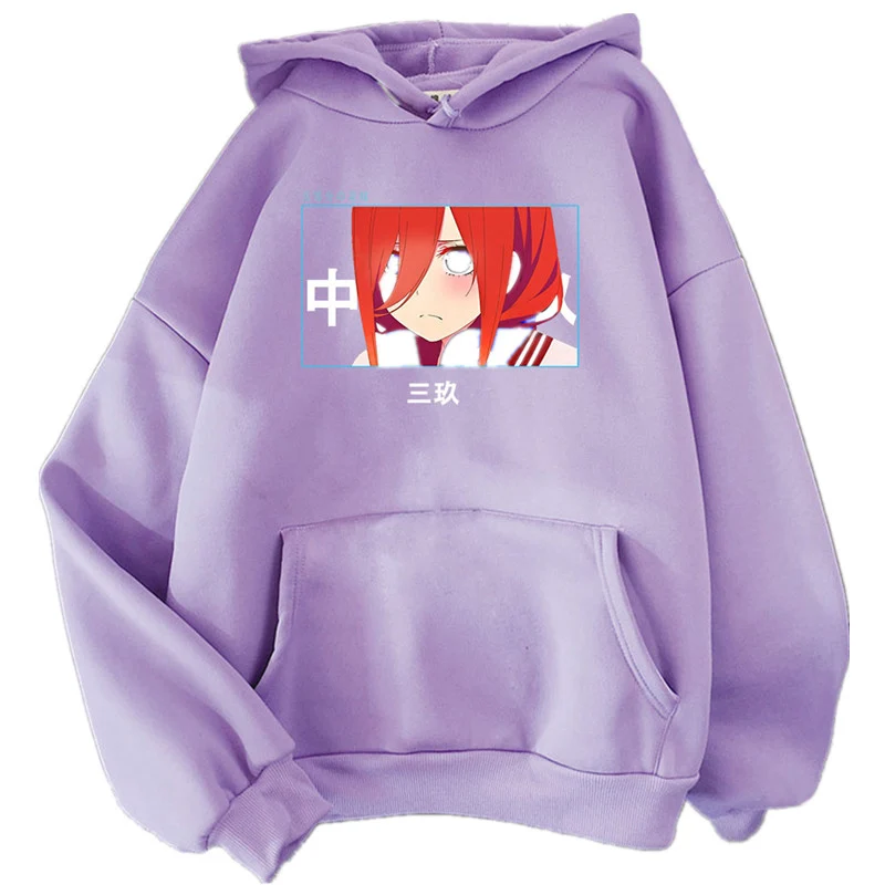 

Anime Hoodies Miku Print The Quintessential Quintuplets Oversized Sweatshirts Men/Women Streetwear Harajuku Unisex Casual Daily