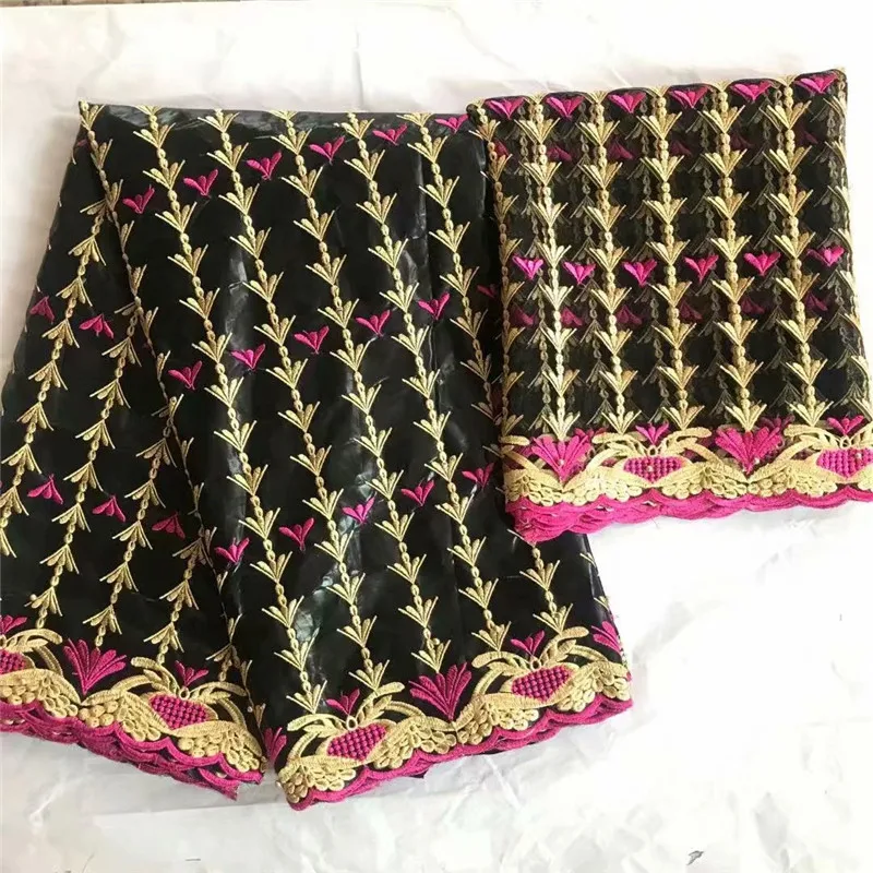 Черная кружевная ткань по-прежнему FLY новейшая африканская богатая bazin 2019