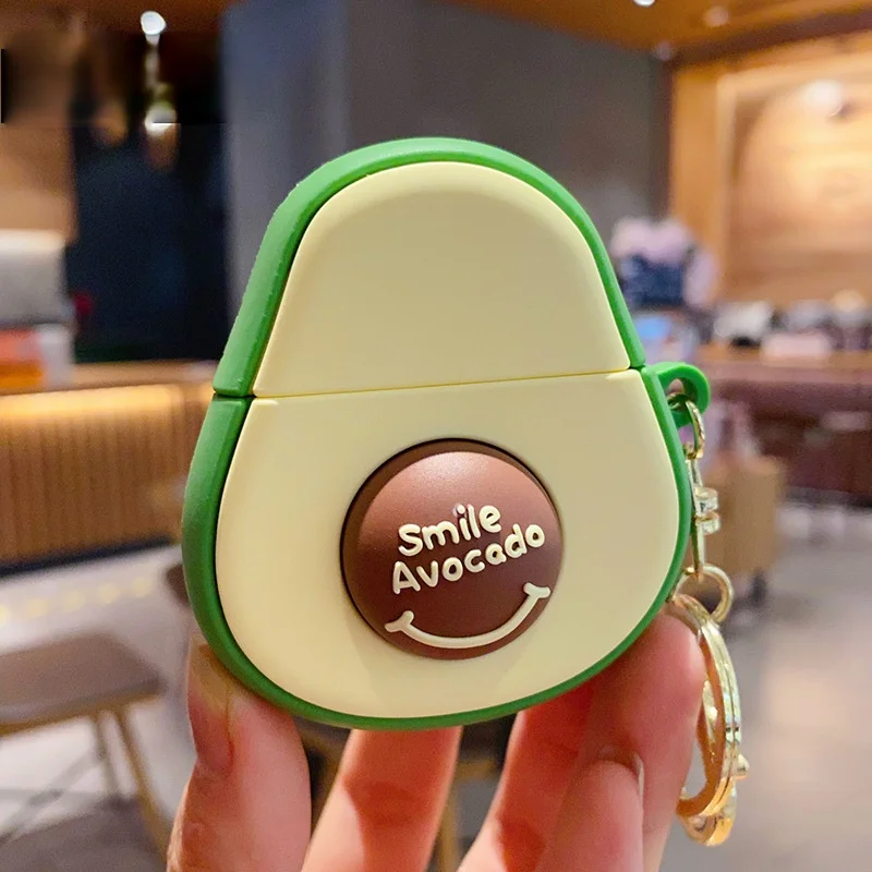 Creative Fashion Avocado AirPods Earphone Case Keychain   Personality Trend Charm Keychain   Ladies Bags Mobile Phone Keychain