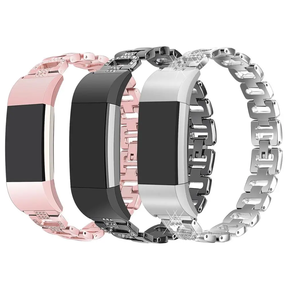 

Металлический ремешок, блестящий браслет для наручных часов bit Charge 2