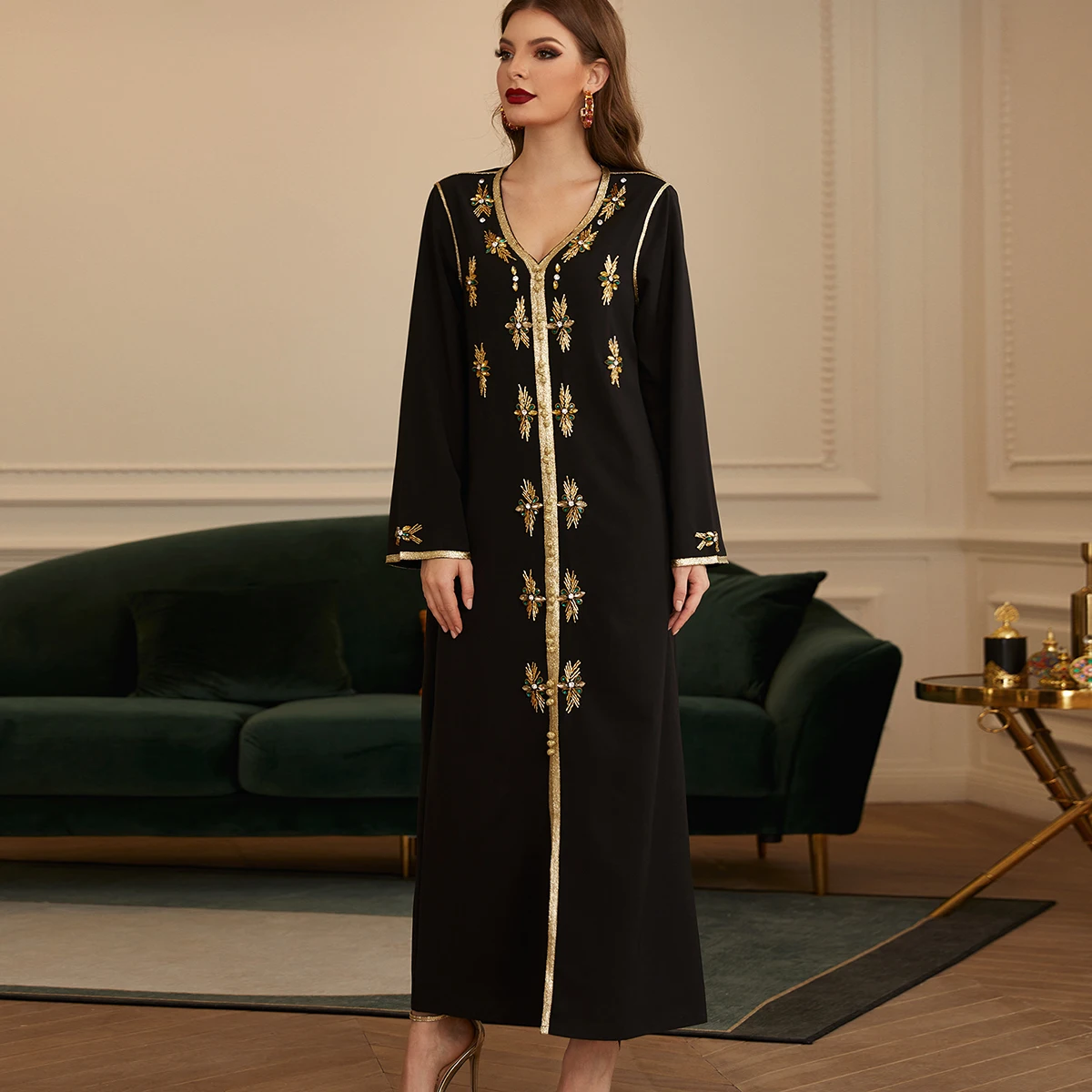 

Eid Muslim Dress Women Dubai Abaya Arabic Abayas for Women Turkish Dresses Caftan Marocain Islam Clothing Kaftan Robe Musulmans