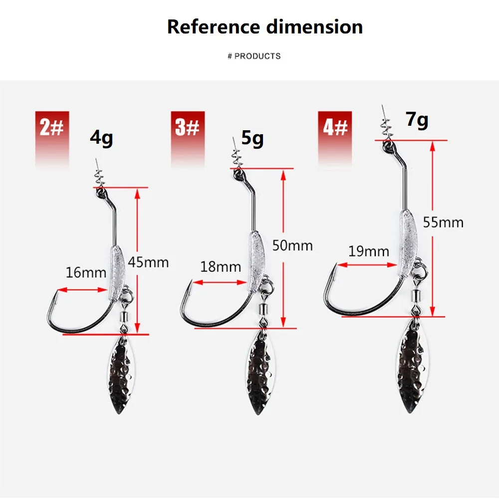 Офсетная печать бронзовых морских рыболовных крючков 4g 5g 7 г крючок с ложкой