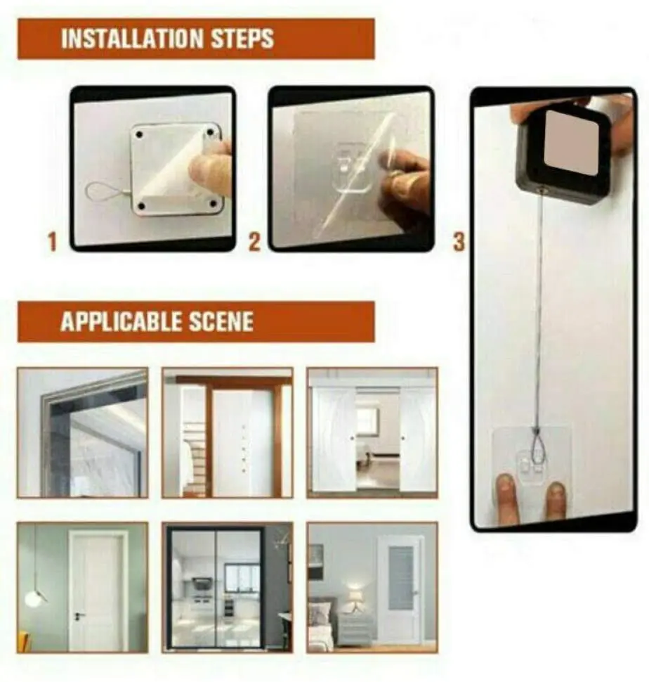 

Hole-free Punch-free Automatic Sensor Door Closer Automatic Mounted Spring Adjustable Surface Door Quick Install