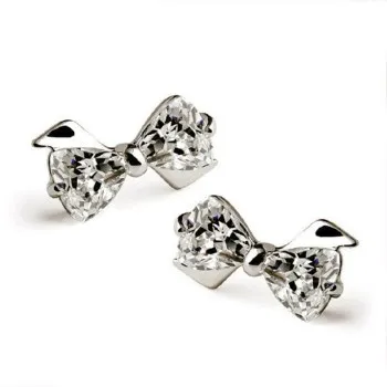 

Three Dimensional Bow Women's Earrings Women's Inlaid Zircon Earrings Crystal Earrings Manufacturers Wholesale Hdjedkswt