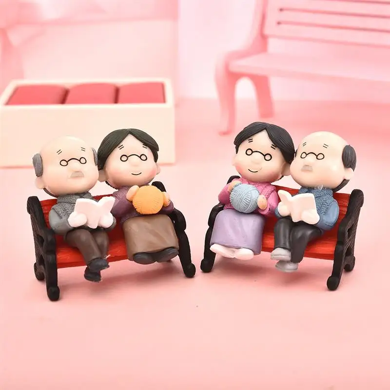 3 шт./компл. фигурки стул книга дедушка старая пара DIY мини-Сказочный Сад кукла с