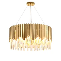 led modern oval round crystal stainless steel gold pendant lights pendant light suspension luminaire lampen for dinning room