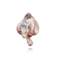 retro real pearl leaves brooches for women pins gothic trendy