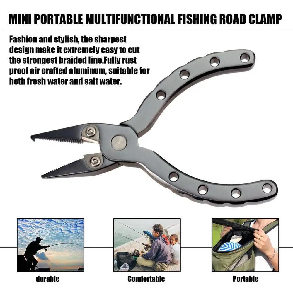 

Mini Portable Aluminum Alloy Fishing Pliers Braid Cutter Split Ring Pliers Hook Remover Outdoor Fishing Tackle Tool