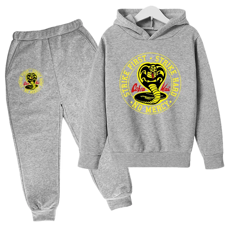

Children's Hoodie set, Boys' Sportswear Set, Sportswear, Hoodie + Pants, Cobra Kai Print, Autumn Girls' Casual Fashion Pullover