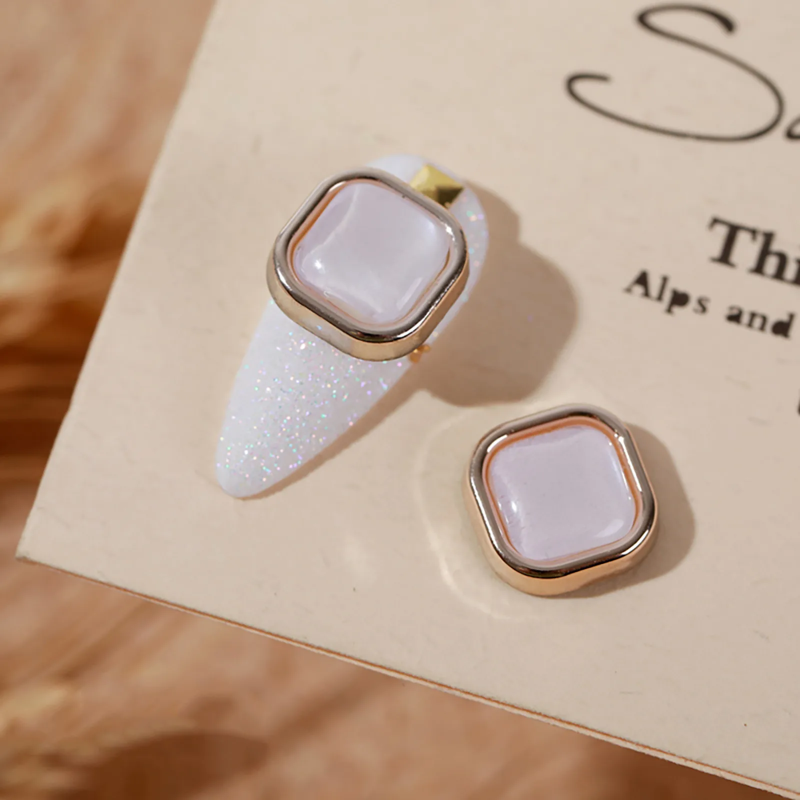 Дизайн ногтей янтарные винтажные пуговицы ракушка Леопард кожа Смешанные