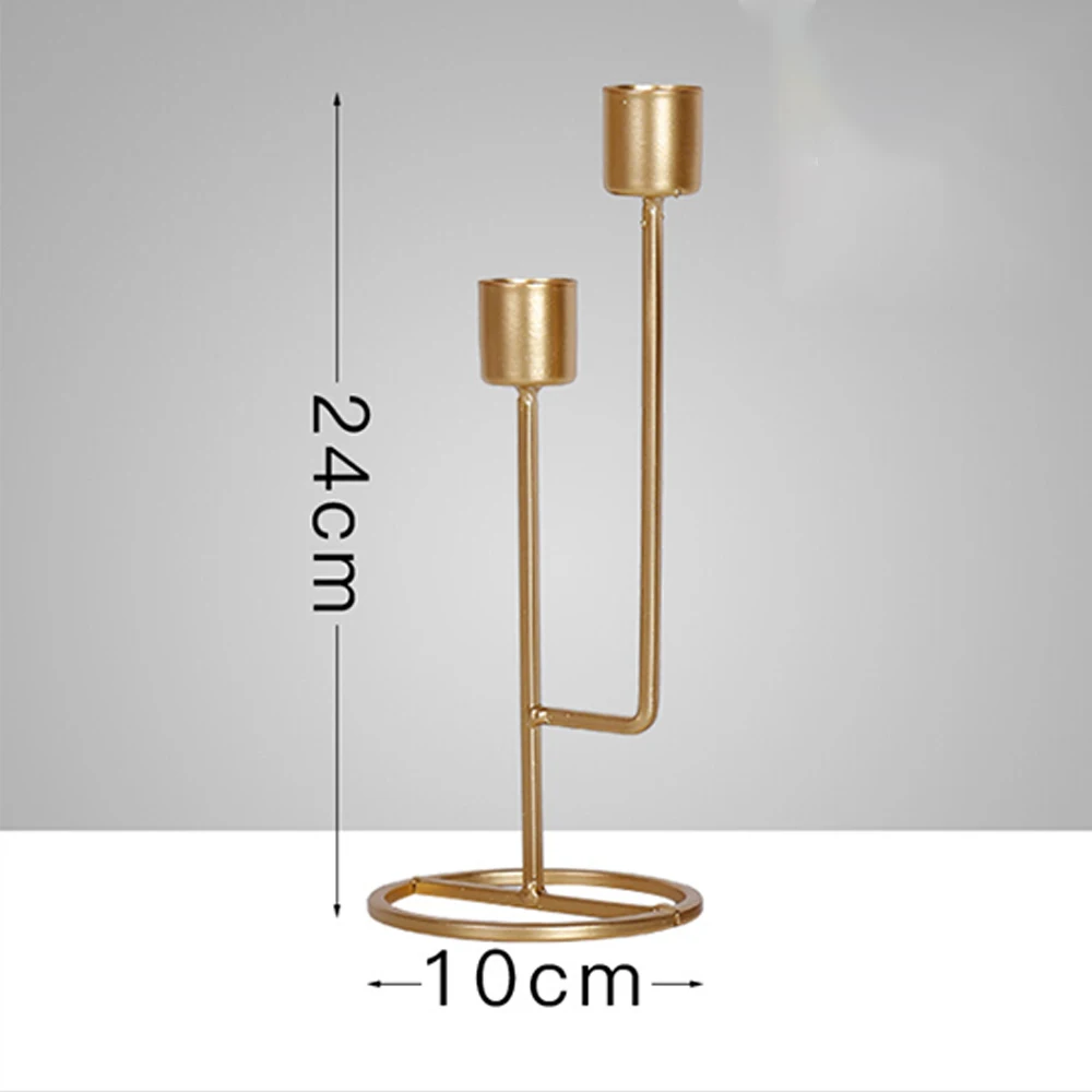 Двойные слоты лаконичный и Модный золотой подсвечник канделябр для свадебной