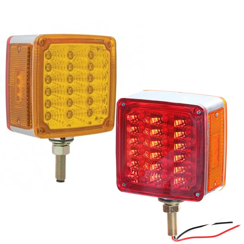 

39 LED US Truck Double-sided Headlights Forklift Signal Light Trailer Warning Light Hanging Electroplated Tail Lamps