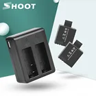 Зарядное устройство SHOOT с двумя портами, с аккумулятором 900 мА  ч, для экшн-камеры Sjcam Sj4000, Sj5000, M10, Sj 4000, 5000