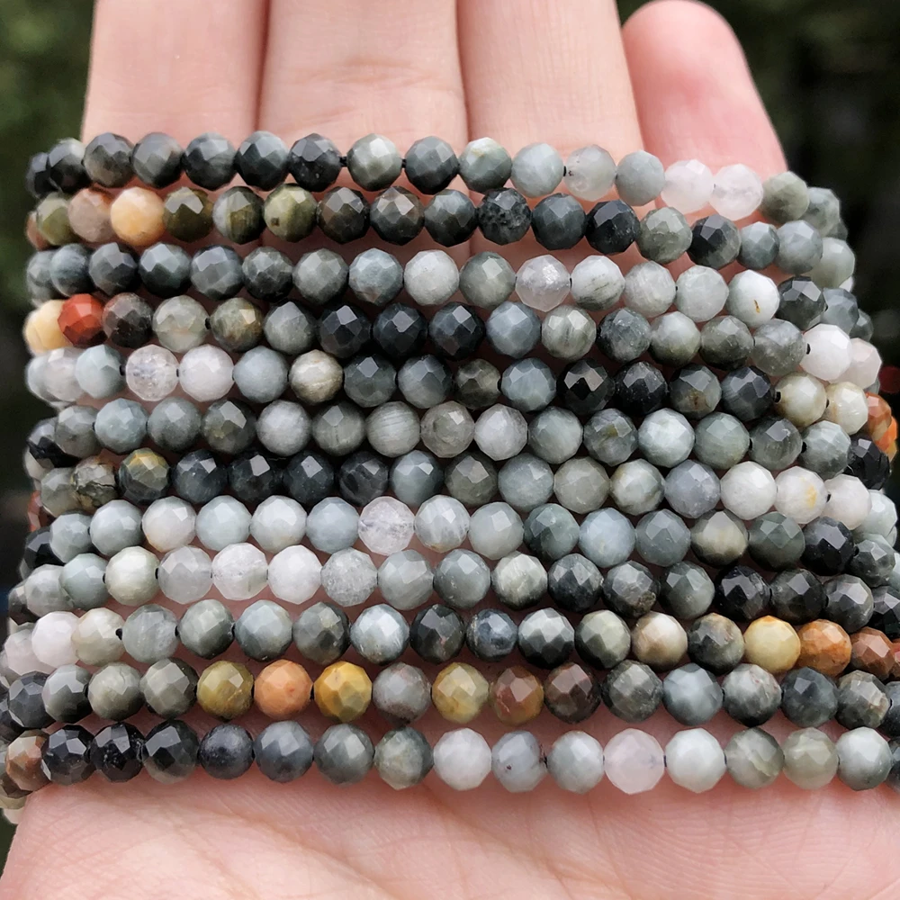 

4 мм, натуральные серые граненые минеральные свободные бусины