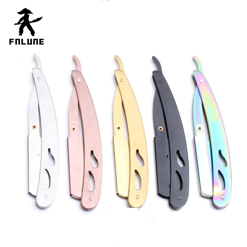 

Straight Edge Barber Razor Haircut Beard Eyebrow Shaving Tool Manual Depilation Razor Hairdresser Trimming Blades Replaceable