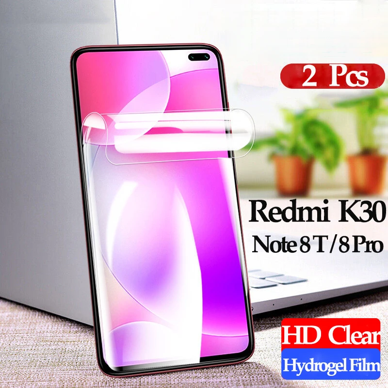 Гидрогелевая пленка полное покрытие защитное стекло на Xiaomi Redmi Note 8 Pro Glass 8T k20