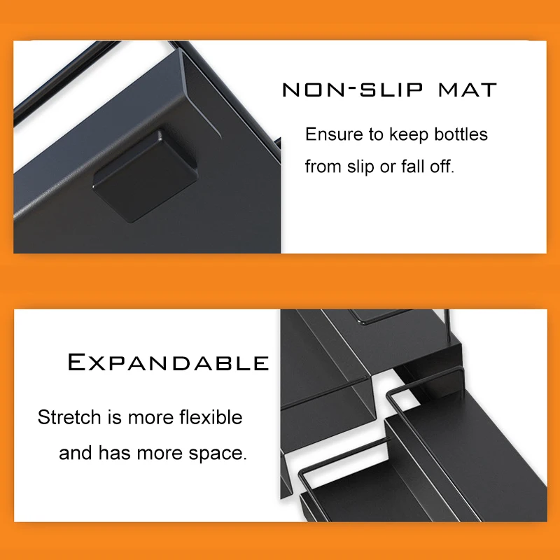 

3-Tier Ladder Spice Rack Bracket Holder Shelf Shelves Desktop Classification Organizer Gadgets Supplies Cabinet Kitchen Bathroom