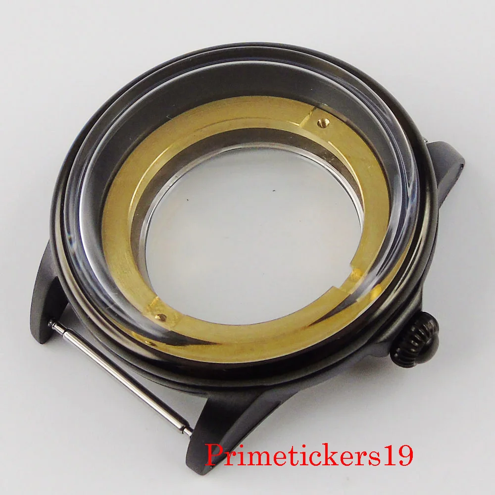 

Мужские наручные часы corgтеле 41 мм из нержавеющей стали, чехол подходит для ETA 2836 miyota 8215, автоматическое движение, прозрачная задняя сторона, сапфировое стекло