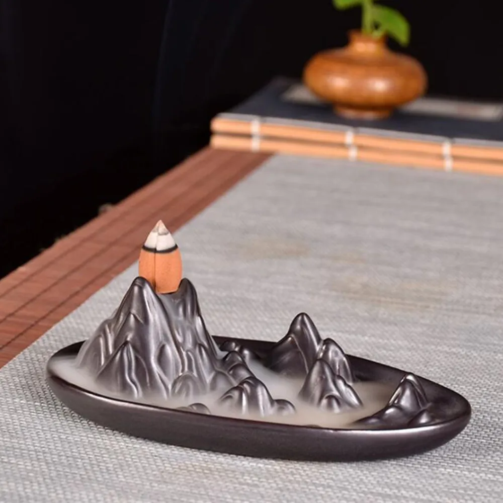 Керамическая портативная курильница с обратным потоком конусная для благовоний