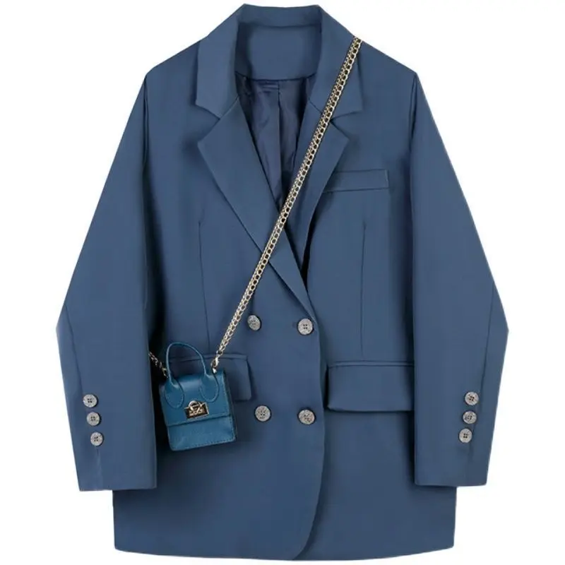 

New Women's Jackets Autumn 2021 Loose Vintage Women's Blazer British Style Female Blazer Exquisite Suit Coat Appear Thin S-4xl