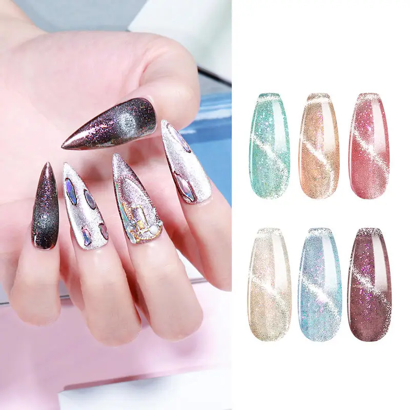 Набор гель лаков Elite99 6 шт./лот кошачий глаз Платиновый Магнитный Гель лак для