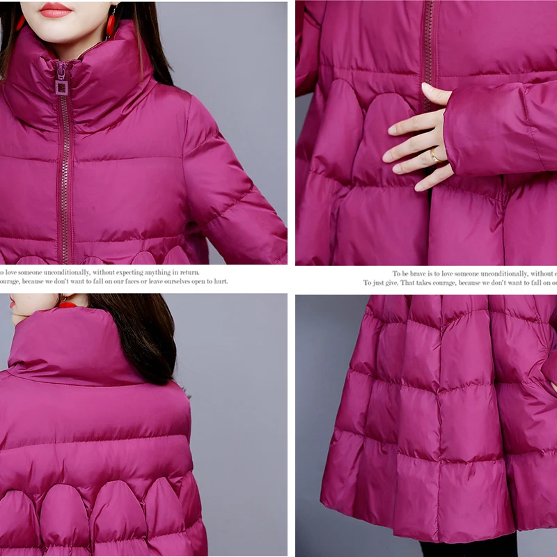 

Women Cotton Padded Winter Jacket 2020 Thick Warm Female Stand Collar Mid-length Parka Cloak Cotton Puffer Jacket chaqueta mujer