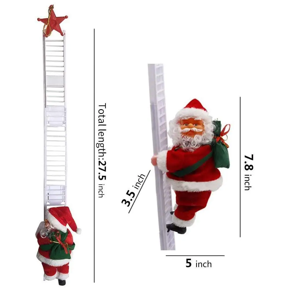 Christmas Santa Claus Electric Climb Ladder Hanging Decoration Tree Ornaments New Year Xmas Party Decor Kids Gifts | Дом и сад