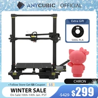 anycubic chiron fdm 3d printer semi auto leveling large fdm printer with ultrabase heatbed tpu hips pla abs 400400450mm