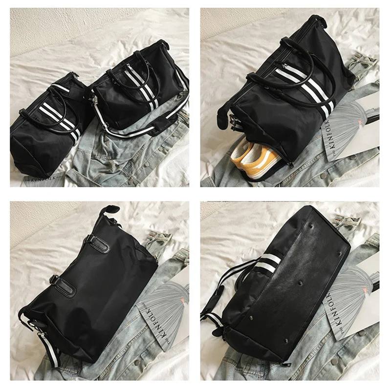 Jiessie&ampAngela Large Travel Bag Women Black Hand Bags Luggage Duffle Multifunctiona Suitcase Waterproof Fitness | Багаж и сумки