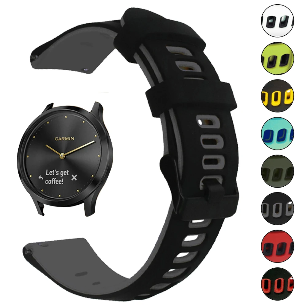 

Силиконовый ремешок для наручных часов Garmin Vivoactive 4 3, браслет для Vivomove HR Garmin CAME 2, активные аксессуары, ремешки 20 мм 22 мм
