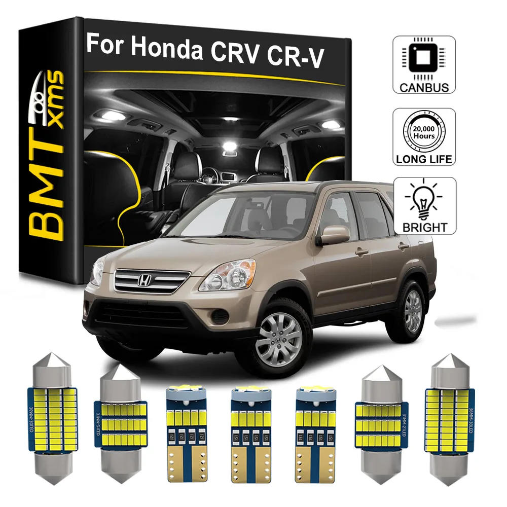 

BMTxms 9Pcs Canbus No Error Auto Led Interior Dome Trunk Lamp License Plate Light For Honda CRV CR-V 2002-2006 New Car Lighting