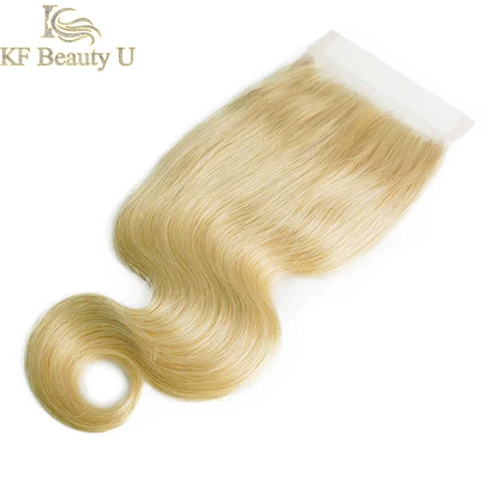 613 4x4 кружевные застежки медовые светлые швейцарские Детские волосы с