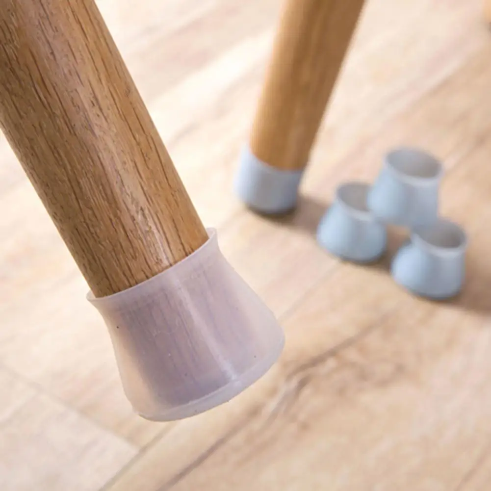 4 шт. силиконовая Крышка для ног на стол защита пола круглый коврик нескользящая