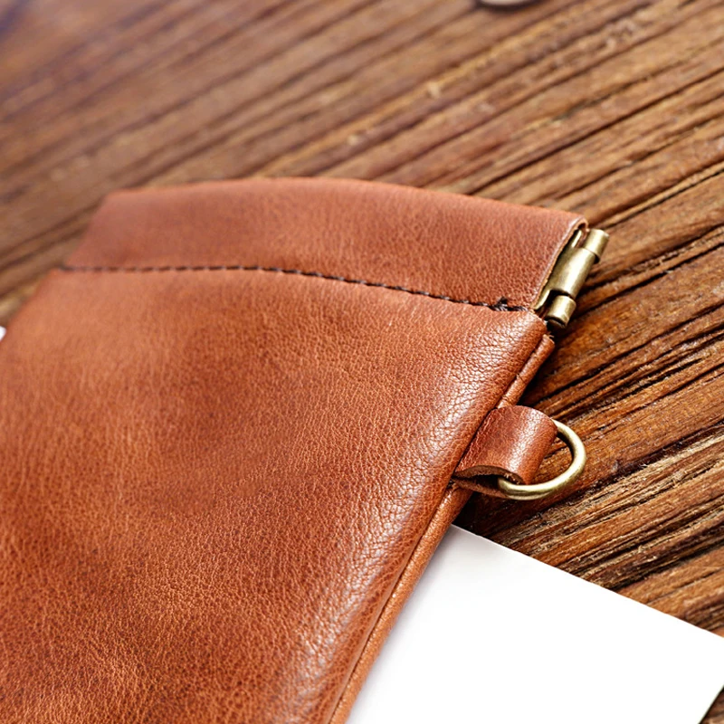 Кошелек из натуральной кожи для мужчин и женщин винтажный Миниатюрный держатель