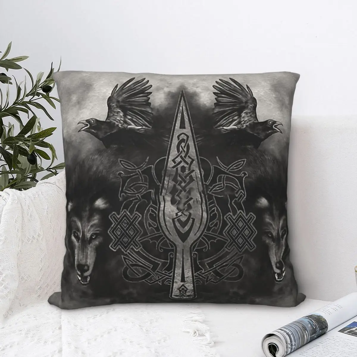 

Gungnir Spear Of Odin Polyester Cushion Cover Viking Norse Mythology For Bedroom Office Decorative Soft Pillow Cover