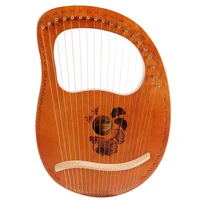 19 string wooden lyre harp metal strings mahogany solid lyre piano instrument with tuning wrench and spare strings