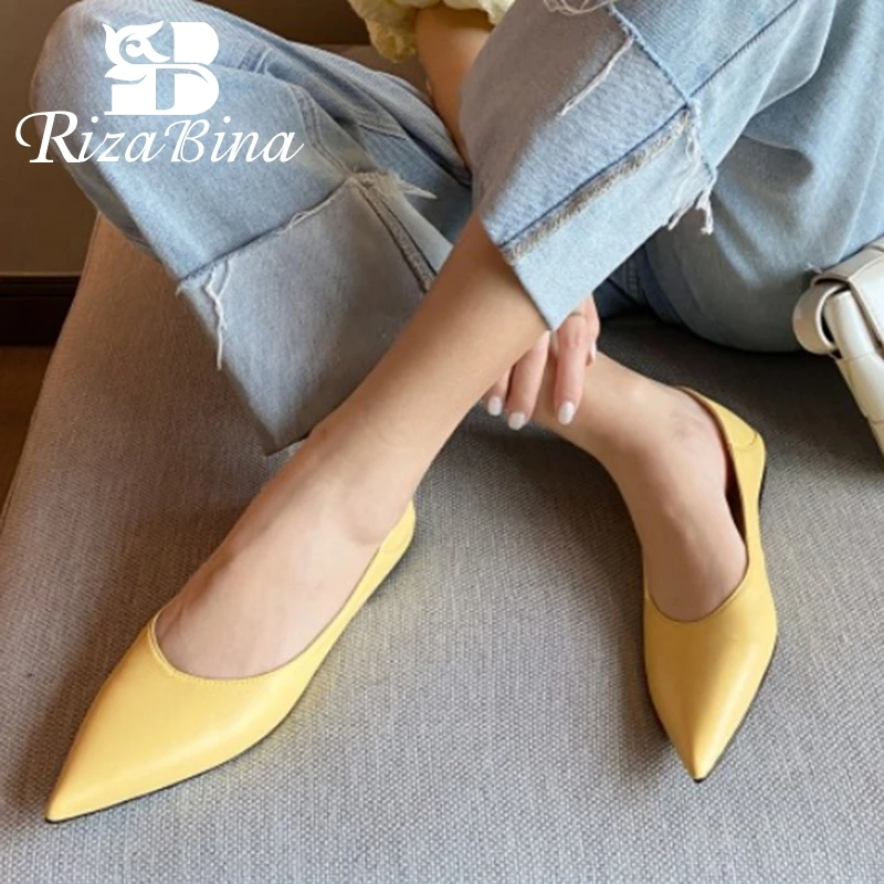 

Туфли женские из натуральной кожи, с острым носком, размеры 34-40