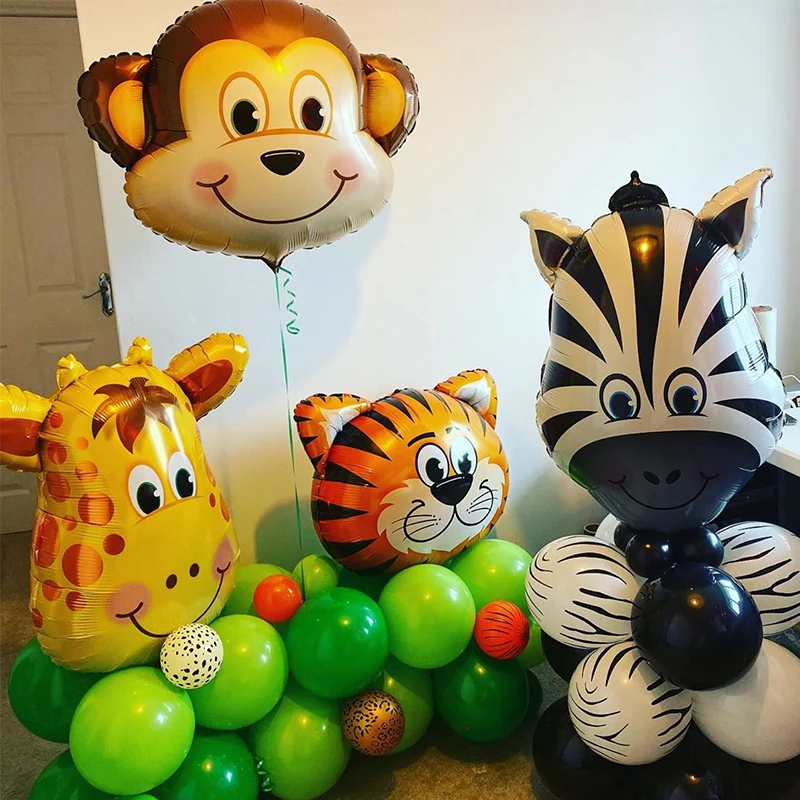 

40inch Green Number Balloons Jungle Party Foil Balloons Baby Boy Birthday Party Decoration Kids animal balloons supplies