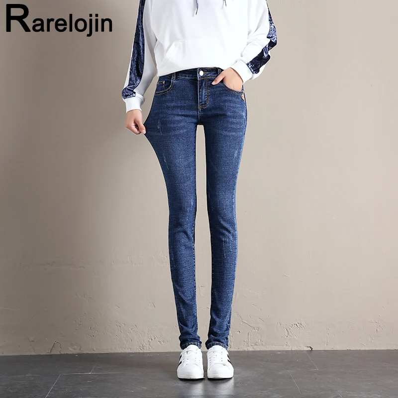 Сезон осень зима Женские джинсы новые корейские носки из хлопка Женская мода