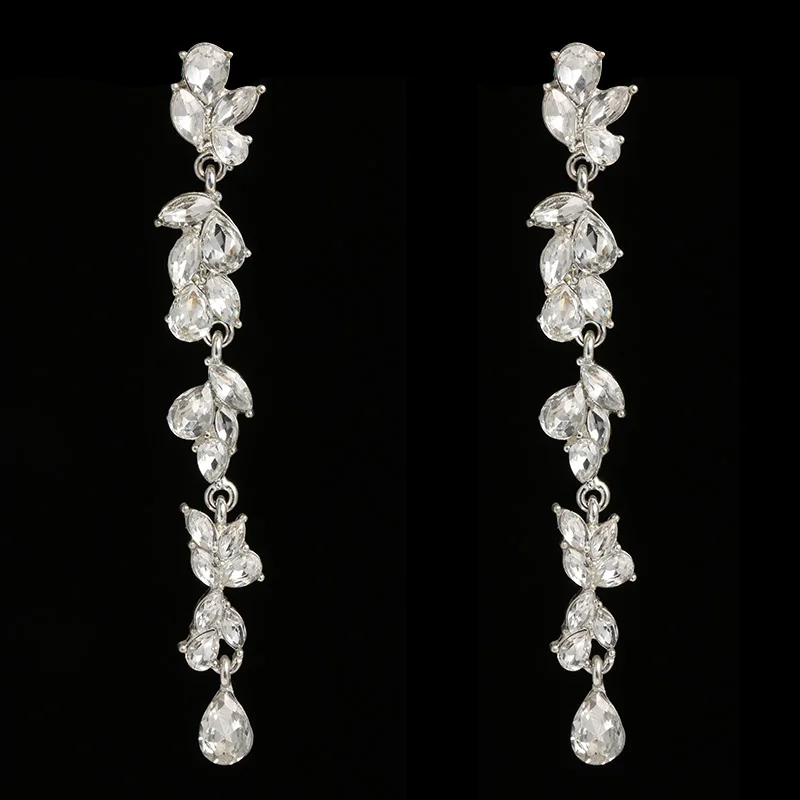 SLBRIDAL Pouplar свадебные серьги винтажный со стразами кристаллы CZ в стиле ар деко