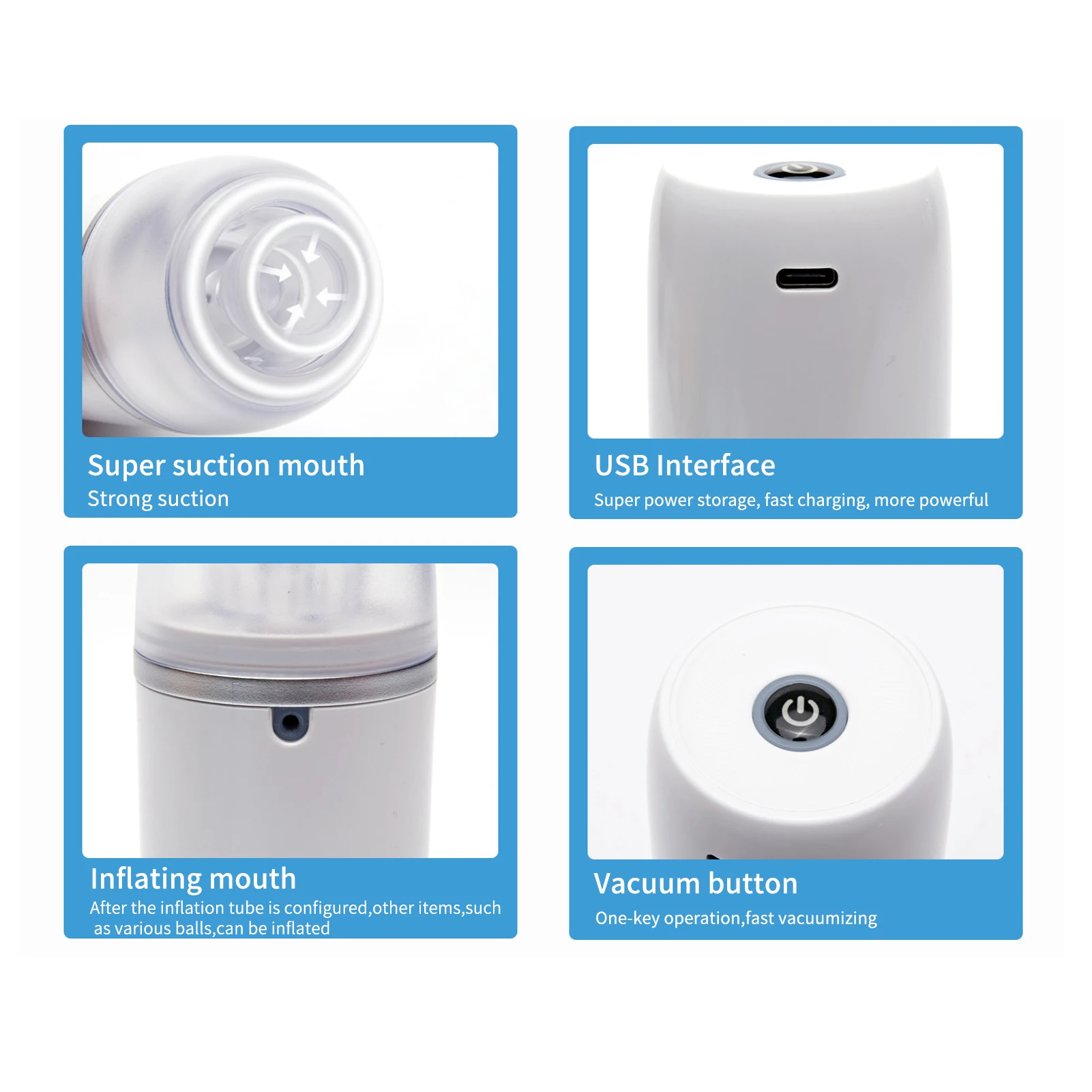 

QH-H08 Vacuum Sealer Handheld Food Saver Rechargeable Food Sealer with Zipper Vacuum Bags Compact Design for Kitchen Home Use