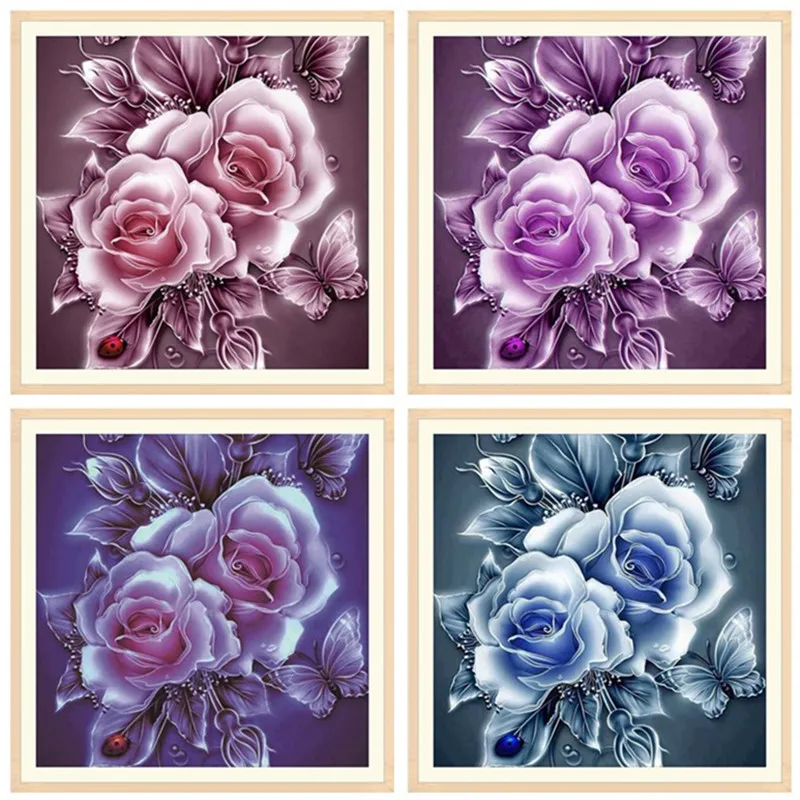 5D алмазная живопись сделай сам вышивка крестиком роза цветы круглая Алмазная
